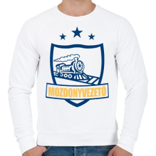 PRINTFASHION Mozdonyvezető - Férfi pulóver - Fehér férfi pulóver, kardigán