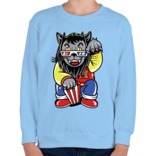 PRINTFASHION Mozis macska - Gyerek pulóver - Világoskék gyerek pulóver, kardigán
