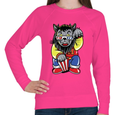 PRINTFASHION Mozis macska - Női pulóver - Fukszia női pulóver, kardigán