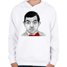 PRINTFASHION Mr. Bean - Gyerek kapucnis pulóver - Fehér gyerek pulóver, kardigán