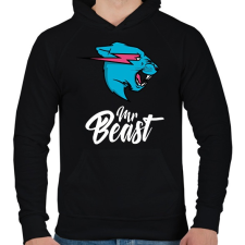 PRINTFASHION Mr Beast - Férfi kapucnis pulóver - Fekete férfi pulóver, kardigán