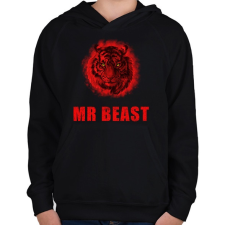 PRINTFASHION mr beast - Gyerek kapucnis pulóver - Fekete gyerek pulóver, kardigán