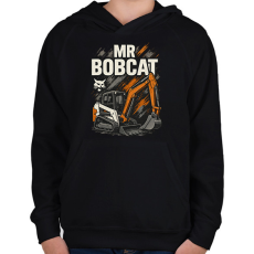 PRINTFASHION Mr Bobcat - Gyerek kapucnis pulóver - Fekete