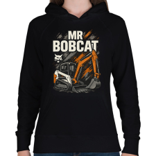PRINTFASHION Mr Bobcat - Női kapucnis pulóver - Fekete női pulóver, kardigán