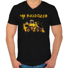 PRINTFASHION mr bulldozer - Férfi V-nyakú póló - Fekete