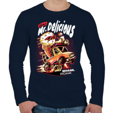 PRINTFASHION Mr Delicious - Férfi hosszú ujjú póló - Sötétkék