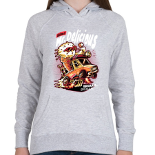 PRINTFASHION Mr Delicious - Női kapucnis pulóver - Sport szürke női pulóver, kardigán