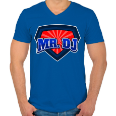 PRINTFASHION MR. DJ - Férfi V-nyakú póló - Királykék
