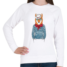 PRINTFASHION Mr. Fox - Női pulóver - Fehér női pulóver, kardigán
