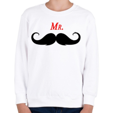 PRINTFASHION MR. Mustache - Gyerek pulóver - Fehér gyerek pulóver, kardigán