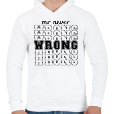 PRINTFASHION Mr never wrong páros 1 - Férfi kapucnis pulóver - Fehér női pulóver, kardigán