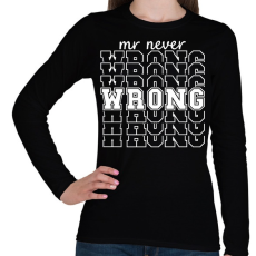PRINTFASHION Mr never wrong páros 2 - Női hosszú ujjú póló - Fekete
