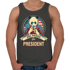 PRINTFASHION Mr. Panda - Férfi atléta - Sötétszürke atléta, trikó