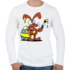 PRINTFASHION Mr. Rabbit fest - Férfi hosszú ujjú póló - Fehér férfi póló