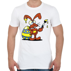 PRINTFASHION Mr. Rabbit fest - Férfi póló - Fehér