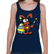 PRINTFASHION Mr. Rabbit fest - Női atléta - Sötétkék női trikó