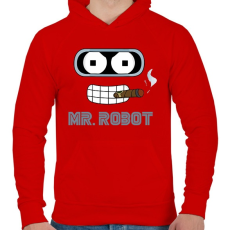 PRINTFASHION Mr. Robot - Férfi kapucnis pulóver - Piros