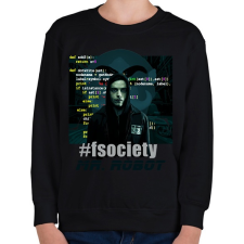 PRINTFASHION mr robot-fsociety - Gyerek pulóver - Fekete gyerek pulóver, kardigán