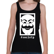 PRINTFASHION Mr. Robot - Fsociety - Női atléta - Fekete női trikó