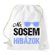 PRINTFASHION Mr. sosem hibázok - Sportzsák, Tornazsák - Fehér tornazsák