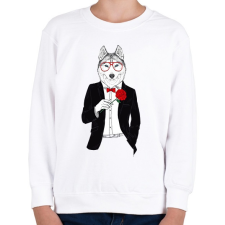 PRINTFASHION Mr. Wolf - Gyerek pulóver - Fehér gyerek pulóver, kardigán