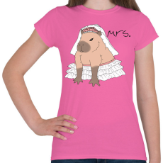 PRINTFASHION Mrs. Capybara - Női póló - Rózsaszín