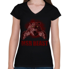 PRINTFASHION MSR BEAST - Női V-nyakú póló - Fekete