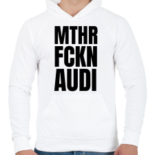 PRINTFASHION Mthr fckn Audi póló - Férfi kapucnis pulóver - Fehér férfi pulóver, kardigán