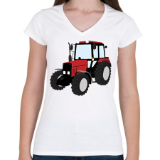 PRINTFASHION mtz - Női V-nyakú póló - Fehér női póló