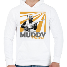 PRINTFASHION Muddy Waters - Férfi kapucnis pulóver - Fehér férfi pulóver, kardigán