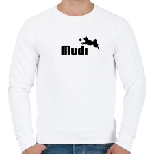 PRINTFASHION Mudi- kutyás minta - Férfi pulóver - Fehér férfi pulóver, kardigán