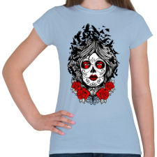 PRINTFASHION Muerte holló hölgy - Női póló - Világoskék női póló