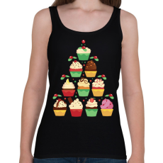 PRINTFASHION Muffin karácsonyfa - Női atléta - Fekete