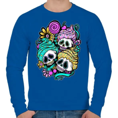 PRINTFASHION Muffin koponyák - Férfi pulóver - Királykék