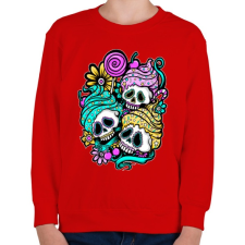 PRINTFASHION Muffin koponyák - Gyerek pulóver - Piros gyerek pulóver, kardigán