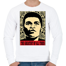 PRINTFASHION Muhammad Ali  - Férfi pulóver - Fehér férfi pulóver, kardigán