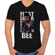 PRINTFASHION Muhammad idézet - Férfi V-nyakú póló - Fekete