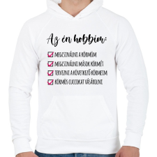 PRINTFASHION Műkörmös - Férfi kapucnis pulóver - Fehér férfi pulóver, kardigán