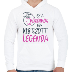 PRINTFASHION Műkörmös - Férfi kapucnis pulóver - Fehér