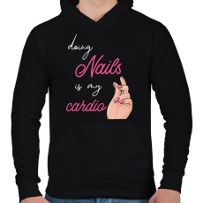 PRINTFASHION Műkörmös - Férfi kapucnis pulóver - Fekete