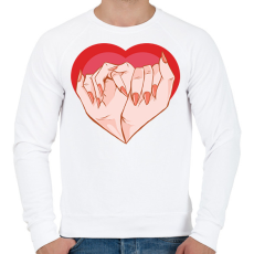 PRINTFASHION Műkörmös - Férfi pulóver - Fehér