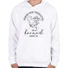 PRINTFASHION Műkörmös - Gyerek kapucnis pulóver - Fehér