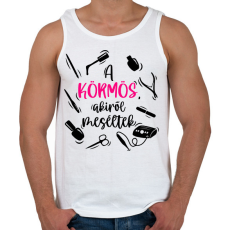 PRINTFASHION Műkörmös, Műköröm, Körmös, Köröm - Férfi atléta - Fehér