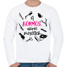 PRINTFASHION Műkörmös, Műköröm, Körmös, Köröm - Férfi pulóver - Fehér férfi pulóver, kardigán