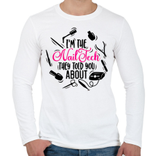 PRINTFASHION Műkörmös, Nailtech, Műköröm - Férfi hosszú ujjú póló - Fehér férfi póló