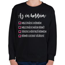 PRINTFASHION Műköröm - Gyerek pulóver - Fekete gyerek pulóver, kardigán