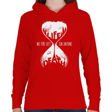 PRINTFASHION Múló idő - Női kapucnis pulóver - Piros