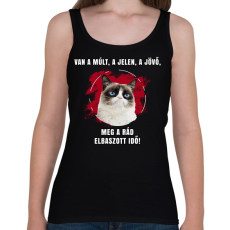 PRINTFASHION Múlt, jelen, jövő - Női atléta - Fekete