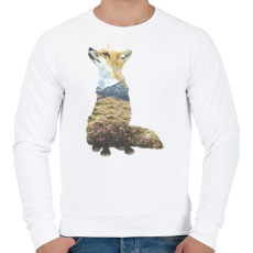 PRINTFASHION Multi Expourse Fox - Férfi pulóver - Fehér
