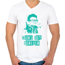 PRINTFASHION mumsboy - Férfi V-nyakú póló - Fehér férfi póló